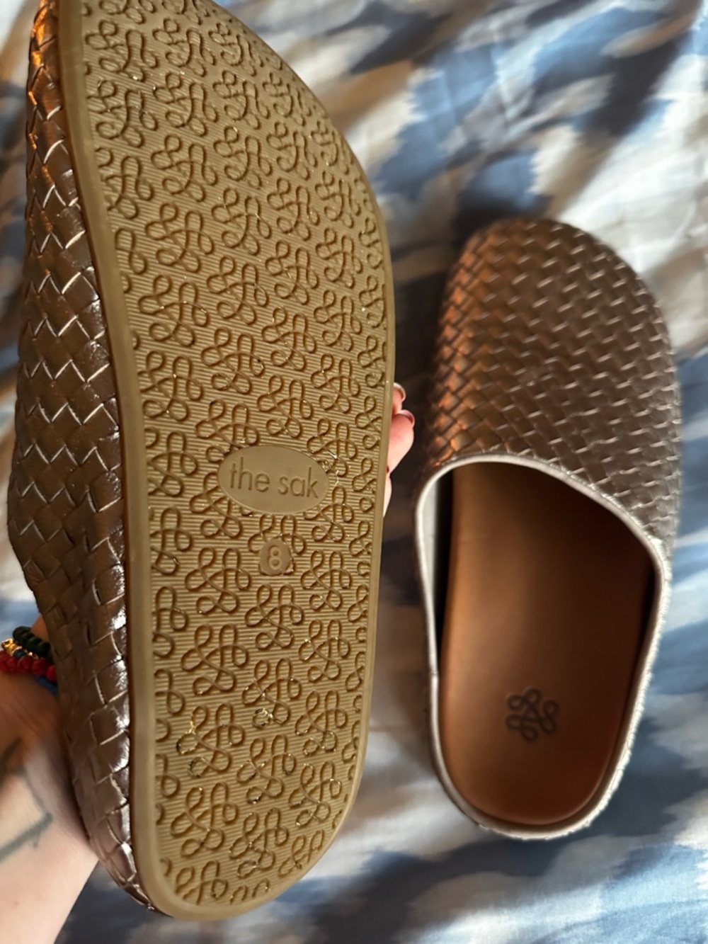 The Sak Woven Metallic Silver Slip-On Mules - Picture 4 of 5